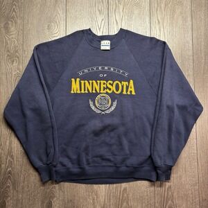 Vintage University of Minnesota Sweatshirt Mens Large Navy Blue Prep Collegiate
